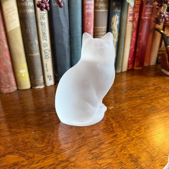 1985 Swedish Frosted Art Glass Cat - Picture 10 of 15